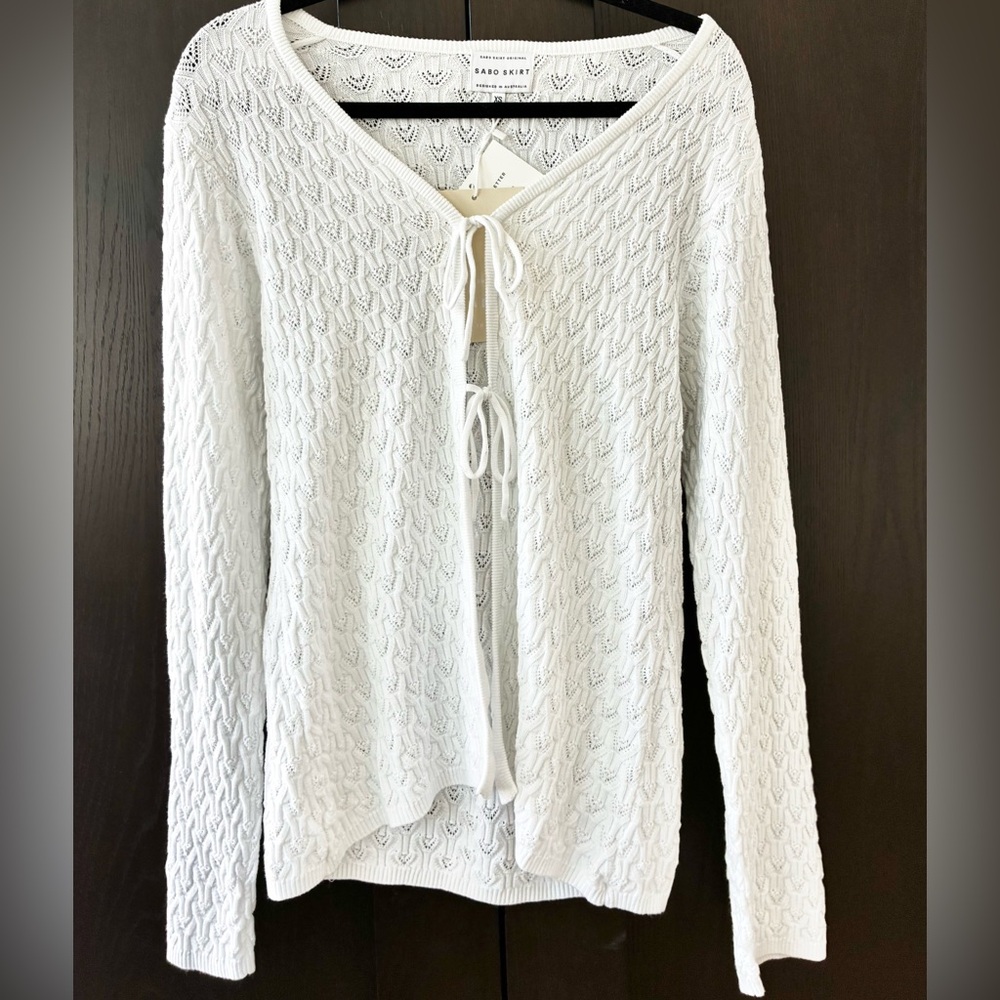 Sabo Skirt Ivory Knit Cardigan